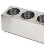 4-SOGA 18/10 Stainless Steel Commercial Conical Utensils Cutlery Holder with 5 Holes