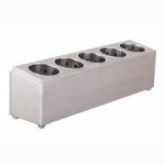 2-SOGA 2X 18/10 Stainless Steel Commercial Conical Utensils Cutlery Holder with 5 Holes
