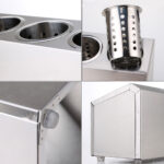 6-SOGA 2X 18/10 Stainless Steel Commercial Conical Utensils Cutlery Holder with 5 Holes