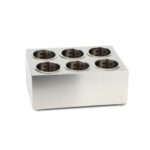 3-SOGA 18/10 Stainless Steel Commercial Conical Utensils Cutlery Holder with 6 Holes