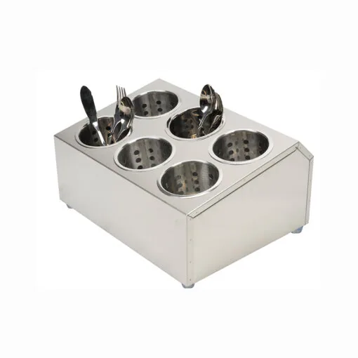 1-SOGA 18/10 Stainless Steel Commercial Conical Utensils Cutlery Holder with 6 Holes
