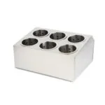 2-SOGA 2X 18/10 Stainless Steel Commercial Conical Utensils Cutlery Holder with 6 Holes