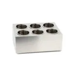 3-SOGA 2X 18/10 Stainless Steel Commercial Conical Utensils Cutlery Holder with 6 Holes