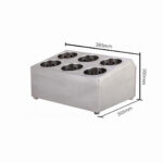 7-SOGA 2X 18/10 Stainless Steel Commercial Conical Utensils Cutlery Holder with 6 Holes