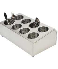 1-SOGA 18/10 Stainless Steel Commercial Conical Utensils Cutlery Holder with 8 Holes