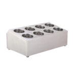 2-SOGA 2X 18/10 Stainless Steel Commercial Conical Utensils Cutlery Holder with 8 Holes
