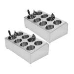1-SOGA 2X 18/10 Stainless Steel Commercial Conical Utensils Cutlery Holder with 8 Holes