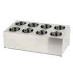 3-SOGA 2X 18/10 Stainless Steel Commercial Conical Utensils Cutlery Holder with 8 Holes