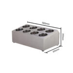 7-SOGA 2X 18/10 Stainless Steel Commercial Conical Utensils Cutlery Holder with 8 Holes