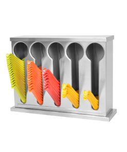 1-SOGA Stainless Steel Buffet Restaurant Spoon Utensil Holder Storage Rack 5 Holes