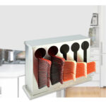 6-SOGA Stainless Steel Buffet Restaurant Spoon Utensil Holder Storage Rack 5 Holes
