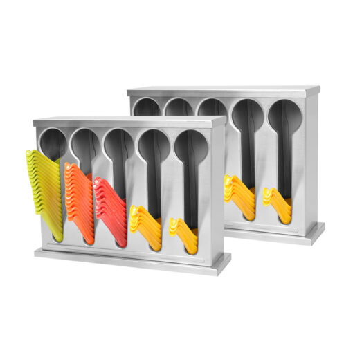 1-SOGA 2X Stainless Steel Buffet Restaurant Spoon Utensil Holder Storage Rack 5 Holes