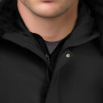 4-abbee Black Large Winter Fur Hooded Thick Overcoat Jacket Stylish Lightweight Quilted Warm Puffer Coat