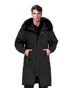 1-abbee Black XL Winter Fur Hooded Thick Overcoat Jacket Stylish Lightweight Quilted Warm Puffer Coat