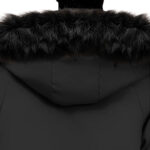 5-abbee Black 3XL Winter Fur Hooded Thick Overcoat Jacket Stylish Lightweight Quilted Warm Puffer Coat