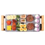 1-SOGA Electric Ceramic BBQ Grill Non-stick Surface Hot Plate for Indoor & Outdoor Stone