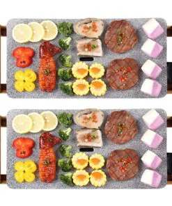 1-SOGA 2X Electric Ceramic BBQ Grill Non-stick Surface Hot Plate for Indoor & Outdoor Stone