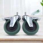 3-SOGA 2X 4" Heavy Duty Polyurethane Swivel Castor Brake Wheels