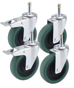 1-SOGA 4" Heavy Duty Polyurethane Swivel Castor Wheels with 2 Lock Brakes Casters
