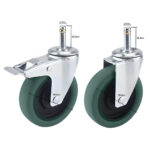 6-SOGA 4" Heavy Duty Polyurethane Swivel Castor Wheels with 2 Lock Brakes Casters
