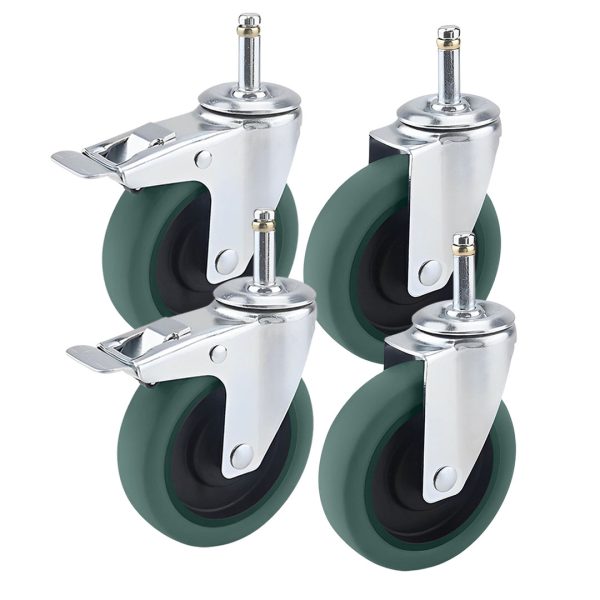 1-SOGA 4" Heavy Duty Polyurethane Swivel Castor Wheels with 2 Lock Brakes Casters