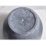 8-SOGA 32cm Weathered Grey Round Resin Plant Flower Pot in Cement Pattern Planter Cachepot for Indoor Home Office