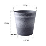2-SOGA 27cm Weathered Grey Round Resin Plant Flower Pot in Cement Pattern Planter Cachepot for Indoor Home Office