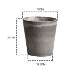 2-SOGA 27cm Rock Grey Round Resin Plant Flower Pot in Cement Pattern Planter Cachepot for Indoor Home Office