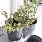 4-SOGA 32cm Weathered Grey Round Resin Plant Flower Pot in Cement Pattern Planter Cachepot for Indoor Home Office