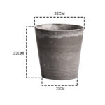 2-SOGA 2X 32cm Rock Grey Round Resin Plant Flower Pot in Cement Pattern Planter Cachepot for Indoor Home Office