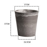 2-SOGA 37cm Rock Grey Round Resin Tapered Plant Flower Pot in Cement Pattern Planter Cachepot for Indoor Home Office