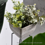 5-SOGA 32cm Rock Grey Square Resin Plant Flower Pot in Cement Pattern Planter Cachepot for Indoor Home Office