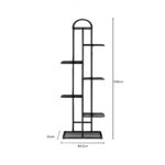 5-SOGA 7 Tier 8 Pots Black Metal Plant Stand Flowerpot Display Shelf Rack Indoor Home Office Decor