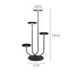 6-SOGA 2X U Shaped Plant Stand Round Flower Pot Tray Living Room Balcony Display Black Metal Decorative Shelf
