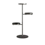 1-SOGA 3 Tier Black Round Plant Stand Flowerpot Tray Display Living Room Balcony Metal Decorative Shelf