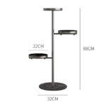 6-SOGA 3 Tier Black Round Plant Stand Flowerpot Tray Display Living Room Balcony Metal Decorative Shelf