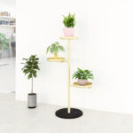 5-SOGA 2X 3 Tier Gold Round Plant Stand Flowerpot Tray Display Living Room Balcony Metal Decorative Shelf