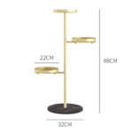 6-SOGA 2X 3 Tier Gold Round Plant Stand Flowerpot Tray Display Living Room Balcony Metal Decorative Shelf