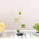 7-SOGA 2X 3 Tier Gold Round Plant Stand Flowerpot Tray Display Living Room Balcony Metal Decorative Shelf