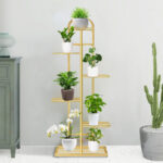 3-SOGA 6 Tier 7 Pots Gold Metal Plant Stand Flowerpot Display Shelf Rack Indoor Home Office Decor