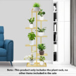 2-SOGA 7 Tier 8 Pots Gold Metal Plant Stand Flowerpot Display Shelf Rack Indoor Home Office Decor