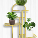 8-SOGA 7 Tier 8 Pots Gold Metal Plant Stand Flowerpot Display Shelf Rack Indoor Home Office Decor
