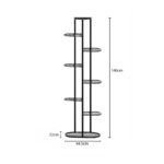 5-SOGA 8 Tier 9 Pots Black Metal Plant Rack Flowerpot Storage Display Stand Holder Home Garden Decor