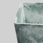 7-SOGA 27cm Green Grey Square Resin Plant Flower Pot in Cement Pattern Planter Cachepot for Indoor Home Office