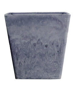 1-SOGA 27cm Weathered Grey Square Resin Plant Flower Pot in Cement Pattern Planter Cachepot for Indoor Home Office