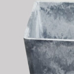 7-SOGA 2X 27cm Weathered Grey Square Resin Plant Flower Pot in Cement Pattern Planter Cachepot for Indoor Home Office