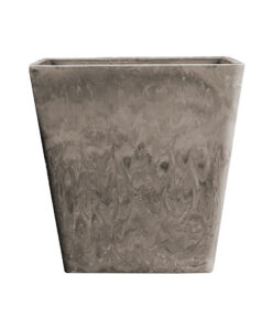 1-SOGA 27cm Sand Grey Square Resin Plant Flower Pot in Cement Pattern Planter Cachepot for Indoor Home Office