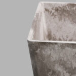 7-SOGA 27cm Sand Grey Square Resin Plant Flower Pot in Cement Pattern Planter Cachepot for Indoor Home Office