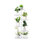 1-SOGA 6 Tier 7 Pots White Metal Plant Rack Flowerpot Storage Display Stand Holder Home Garden Decor