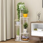 3-SOGA 6 Tier 7 Pots White Metal Plant Rack Flowerpot Storage Display Stand Holder Home Garden Decor